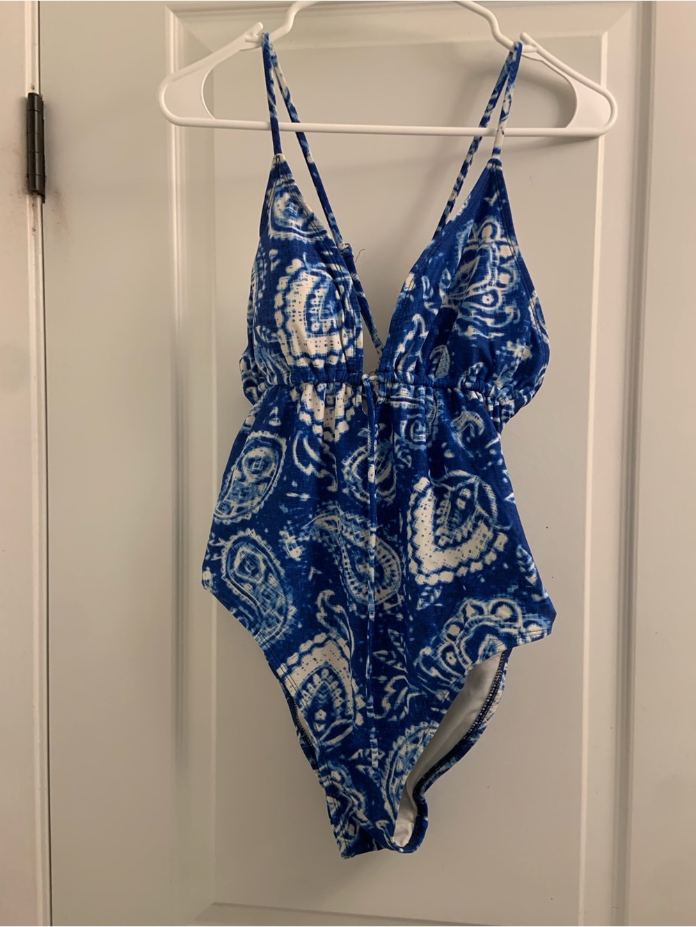 George Blue and White Paisley One-Piece Swimsuit
